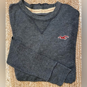 Hollister‎ Long Sleeve Cotton Blend Crew Neck Gray Small Pullover